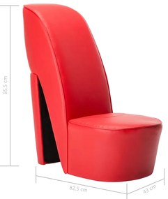 vidaXL Κάθισμα Γόβα Κόκκινο από Συνθετικό Δέρμα