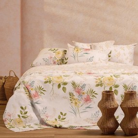 Σεντόνια Sylvie (Σετ 4τμχ) Beige Melinen Queen Size 235x270cm Βαμβάκι-Πολυέστερ