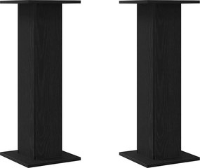vidaXL Βάση φυτών 2 pcs Μαύρη Οξυά 30 x 30 x 80 cm Επεξεργασμένο ξύλο