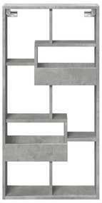 vidaXL Ντουλάπι Τοίχου Γκρι Σκυρ. 50x15x100 εκ. Επεξεργασμένο Ξύλο