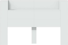 vidaXL Κεφαλάρι με Αποθήκη και LED Λευκό Επεξεργασμένο Ξύλο