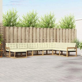 vidaXL Σειρά Καναπέ Εξωτερικού με μαξιλάρι 8 pcs Λευκό και Κρεμ
