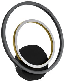 Φωτιστικό Επίτοιχο Eglo 390088 LANACERA Μαύρο Ματ (Black Mat)|Χρυσό Χρώμα (Gold Coloured) 3000K