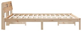 vidaXL Σκελετός Κρεβατιού Καφέ 160 x 200 cm Συμπαγές ξύλο πεύκου