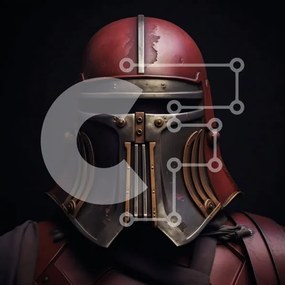 Intra Συλλεκτικό Ξύλινο Παζλ Plywood  4mm - Κράνος Star Wars με κόκκινες και μαύρες λεπτομέρειες Σε Ξύλινο Κουτί - Διαστάσεις Puzzle: 10x10 cm – 25 κομμάτια