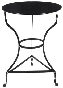 WOODWELL Ε8501,7ΠΑΡΑΔΟΣΙΑΚΟ Τραπέζι - K/D - Μέταλλο Βαφή Μαύρο Φ60x71cm Ε8501,7