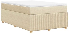 vidaXL Κρεβάτι Boxspring με Στρώμα Κρεμ 120x190 εκ. Υφασμάτινο