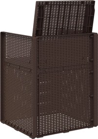 vidaXL Καρέκλες Εστιατορίου Κήπου 2 pcs Καφέ και Ανθρακί PP