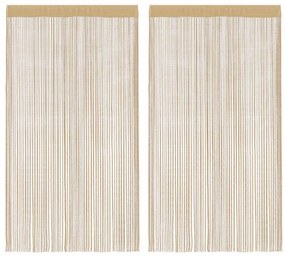 vidaXL Κουρτίνες με Κρόσσια 2 τεμ. Μπεζ 140 x 250 εκ.