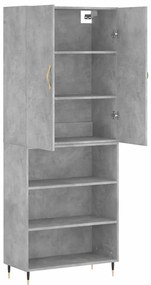 vidaXL Ντουλάπι Γκρι Σκυροδέματος 69,5x34x180 εκ. Επεξεργασμένο Ξύλο