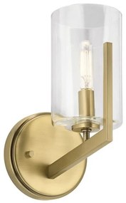 Απλίκα Φωτιστικό Τοίχου 1xE14 Nye Quintiesse Elstead Lighting QN-NYE1-BNB Ορείχαλκος