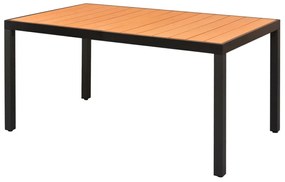 vidaXL Τραπέζι Κήπου Καφέ 150 x 90 x 74 εκ. από Αλουμίνιο / WPC