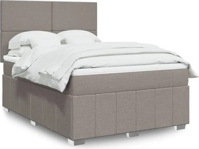 vidaXL Κρεβάτι Boxspring με Στρώμα Taupe 140x200 εκ. Υφασμάτινο