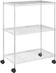vidaXL Ραφιέρα 3 Επιπέδων με Τροχούς Χρωμέ 60x35x81 εκ. 150 κ.