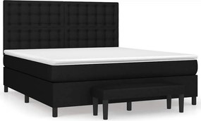 vidaXL Κρεβάτι Boxspring με Στρώμα Μαύρο 160x200 εκ. Υφασμάτινο
