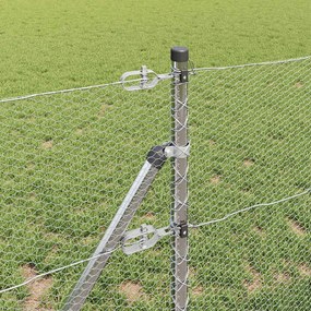 vidaXL Έξιγωνο φράχτη σταθερού εδάφους 10 x 0,6 μ Ασημί Δίχτυ