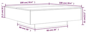 Τραπεζάκι Σαλονιού Καφέ Δρυς 100x100x31 εκ. Επεξεργασμένο Ξύλο - Καφέ