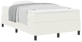 vidaXL Κρεβάτι με ελατήρια Κρέμα και Λευκό 203 x 120 x 60 εκ Βελούδο
