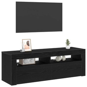 vidaXL Κομοδίνο με LED Μαύρη Δρύς 120x35x40 εκ Επεξεργασμένο Ξύλο