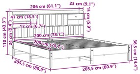 ΚΡΕΒΑΤΙ ΒΙΒΛΙΟΘΗΚΗ ΧΩΡΙΣ ΣΤΡΩΜΑ 200X200 ΕΚ ΜΑΣΙΦ ΞΥΛΟ ΠΕΥΚΟΥ 3322898