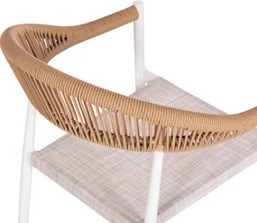 ΠΟΛΥΘΡΟΝΑ BERG HM6284.01 ΑΛΟΥΜΙΝΙΟ &amp; TEXTILENE ΛΕΥΚΟ--P.E.TWISTED RATTAN 55x56x79Υεκ