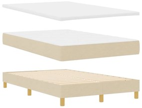 vidaXL Κρεβάτι box spring με στρώμα με στρώμα Κρεμ 120 x 200 cm ύφασμα