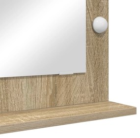 vidaXL Καθρέφτης Τουαλέτας Sonoma oak MDF, Γυαλί 70 x 50 x 18 cm