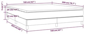 Κρεβάτι Boxspring με Στρώμα Σκούρο Καφέ 160x200 εκ Υφασμάτινο - Καφέ