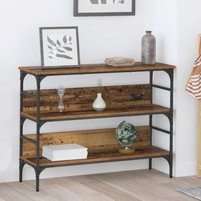 vidaXL Τραπέζι κονσόλας με ράφι Παλαιό ξύλο 100 x 32 x 75 εκ