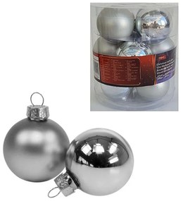 Χριστουγεννιάτικες Μπάλες 03.12121 (Σετ 12τμχ) 6cm Silver