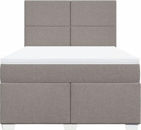 vidaXL Κρεβάτι Boxspring με Στρώμα Taupe 140x190 εκ. Υφασμάτινο