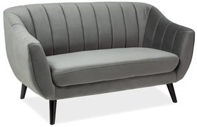 SOFA ELITE 3 VELVET SZARY BLUVEL 14 / WENGE