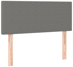 vidaXL Κρεβάτι Boxspring με Στρώμα Σκούρο Γκρι 90x190 εκ. Υφασμάτινο