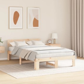vidaXL Κρεβάτι  με κεφαλάρι 120x200 εκ. Μασίφ ξύλο πεύκου