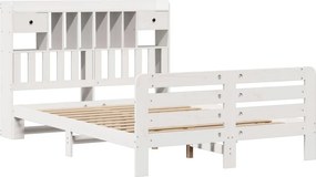 vidaXL Κρεβάτι Βιβλιοθήκη Χωρίς Στρώμα 140x200 εκ Μασίφ Ξύλο Πεύκο