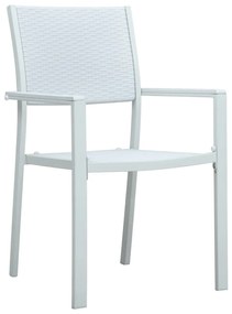 vidaXL Καρέκλες Κήπου 4 τεμ. Λευκές με Όψη Ρατάν Πλαστικές
