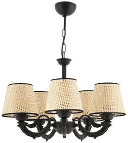 Φωτιστικό Οροφής Fiona Coral 390FLH2292 55x65cm 5xE27 40W Black-Cream Opviq