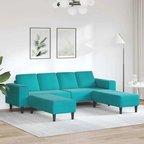 vidaXL Σετ Καναπέ 3 pcs Τιρκουάζ Βελούδο