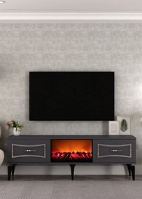 Stewehome Έπιπλο τηλεόρασης με εστία και ντουλάπι 150x30x45 cm