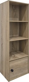 Βιβλιοθήκη-στήλη Lenobia pakoworld με ντουλάπι sonoma 30.5x24x95εκ