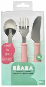 Μαχαιροπίρουνα Béaba Ροζ Ανοξείδωτο ατσάλι 3 Τεμάχια