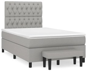 ΚΡΕΒΑΤΙ BOXSPRING ΜΕ ΣΤΡΩΜΑ ΑΝΟΙΧΤΟ ΓΚΡΙ 120X190 ΕΚ. ΥΦΑΣΜΑΤΙΝΟ 3270376