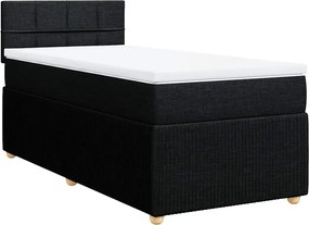 vidaXL Κρεβάτι Boxspring με Στρώμα Μαύρο 80 x 200 εκ. Υφασμάτινο