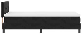vidaXL Κρεβάτι με Ελατήρια και Στρώμα Μαύρο 90 x 200 cm ύφασμα