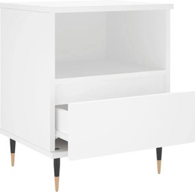 vidaXL Κομοδίνο Λευκό 40 x 35 x 50 εκ. από Επεξεργασμένο Ξύλο