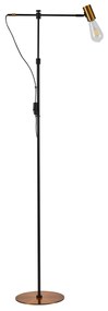 SE21-GM-39 ADEPT GOLD MATT &amp; BLACK FLOOR LAMP 1Β1 HOMELIGHTING 77-8277