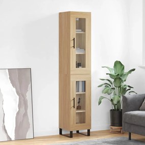vidaXL Μπουφές Sonoma δρυς 34,5 x 34 x 180 εκ. από Επεξεργασμένο Ξύλο