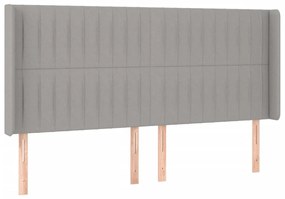 Κεφαλάρι Κρεβατιού LED Ανοιχτό Γκρι 163x16x118/128 εκ. - Γκρι