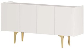 Μπουφές Albina 393MRD1506 150x40x75cm White-Gold Μοριοσανίδα, Μελαμίνη