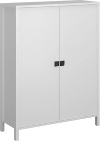 Κομότα Δίφυλλη Marocco Λευκό 99x37x130.5cm TO-MARKOM2DWHITE